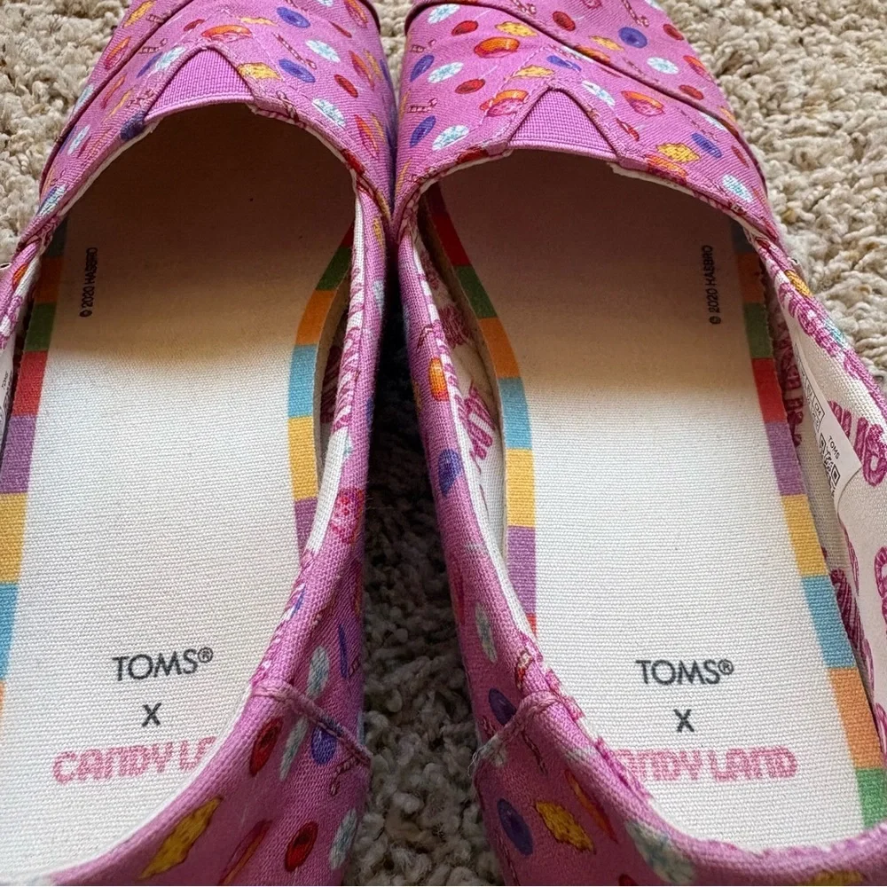 TOMS X CANDY LAND Pink Slip On Shoes Flats Alpargata Women's Size 8.5